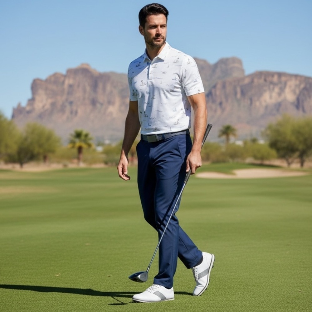 Travis Mathew Golf Shirt - Warp Drive Polo - With Desert Vibes - Size XXL